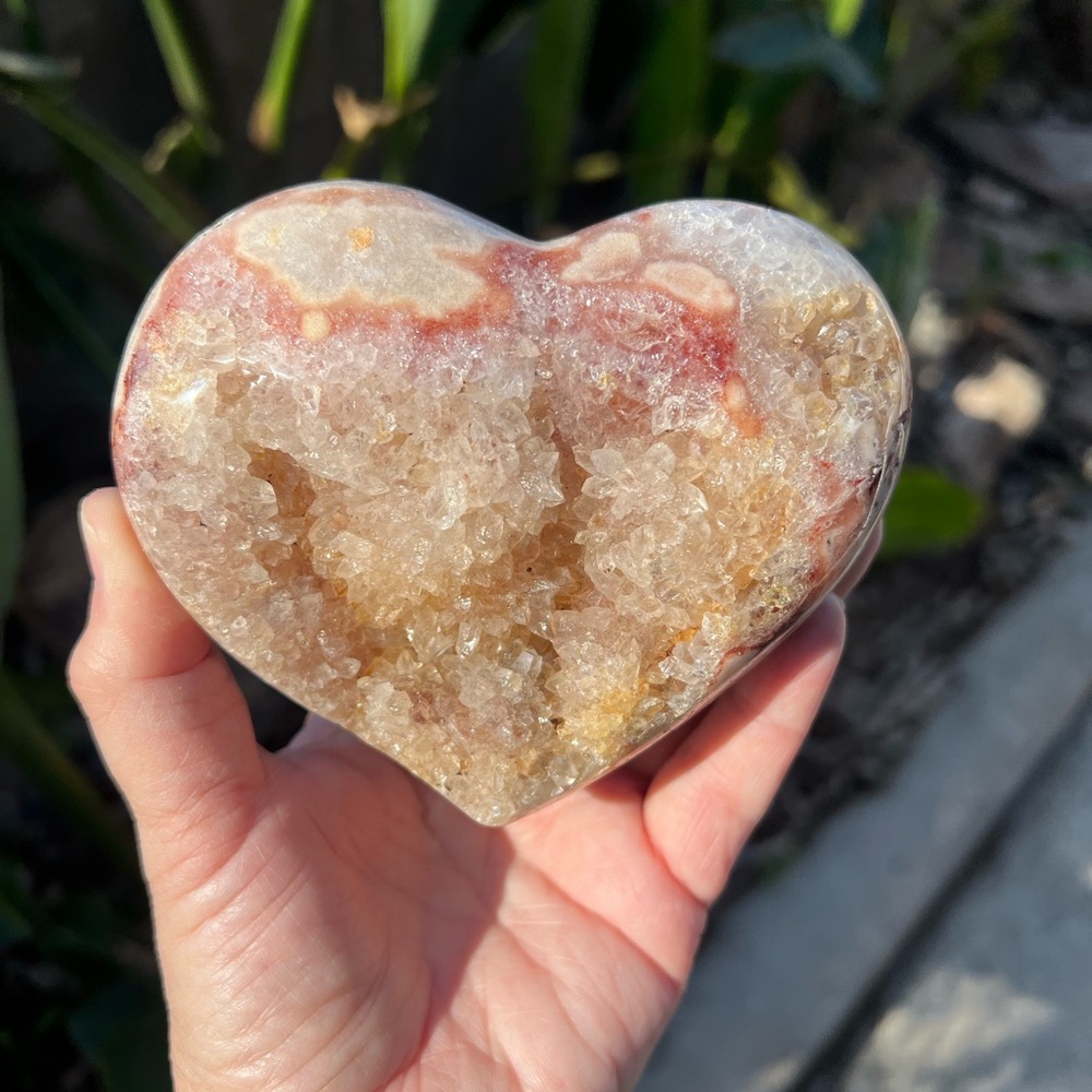 Pink Amethyst Druzy Heart